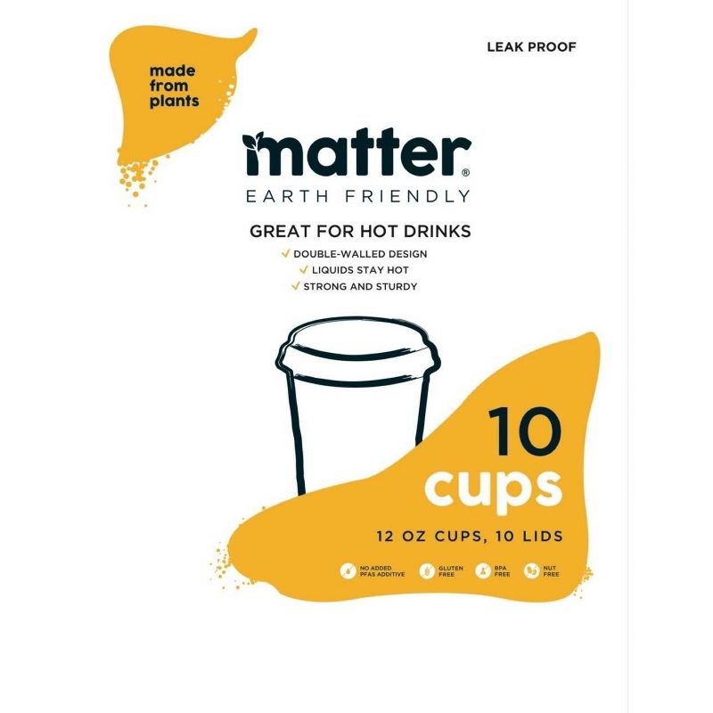 Matter Hot Cup with Lid - 12oz/10ct, 1 of 8
