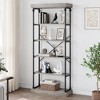 6 Tier Bookshelf Industrial Bookcase Wood Storage Open Rack Shelf Metal Frame Rustic Tall Standing Bookshelves - 4 of 4