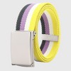 Anna-Kaci Women's Colorful Striped Canvas Belt with Silver Buckle - 2 of 4