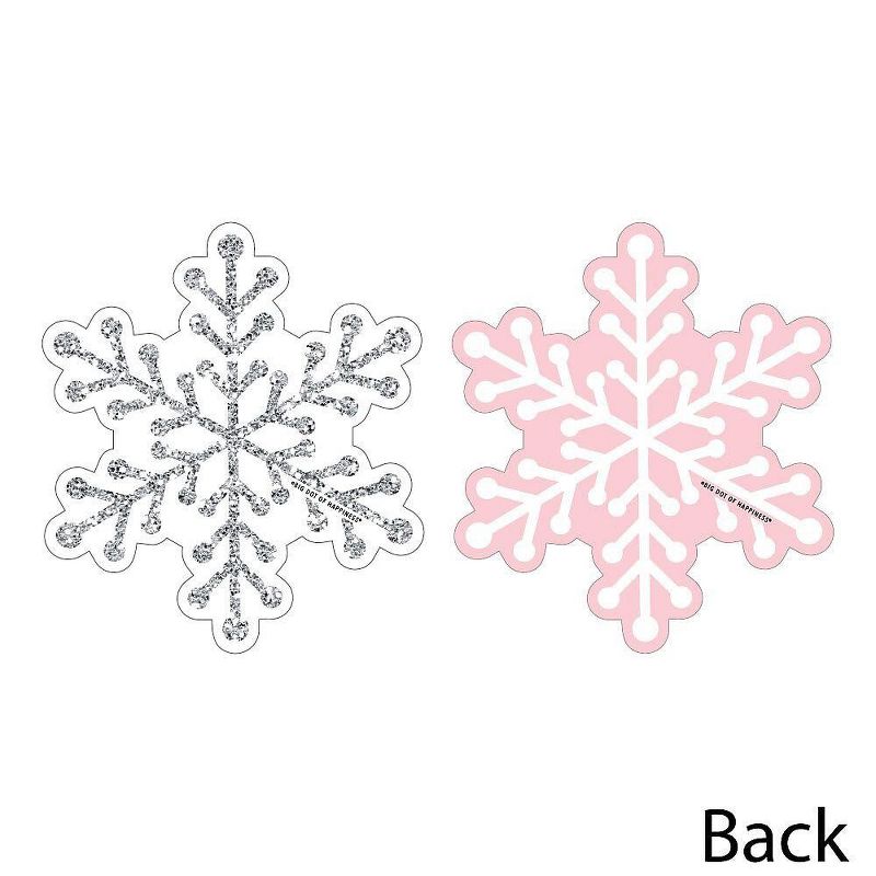 Big Dot of Happiness Pink Winter Wonderland - Snowflake Decorations DIY Holiday Snowflake Birthday Party or Baby Shower Essentials - Set of 20, 3 of 6