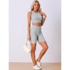 cheibear Women's Summer Sleeveless Ribbed Knit Tank Top with Jogger Biker Shorts Pajamas - 3 of 4