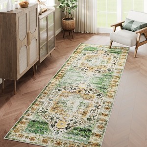 Vintage Rug Washable Rug Indoor Soft Faux Wool Living Room Rug - 1 of 4