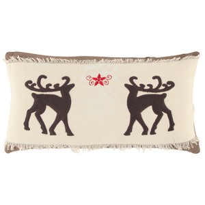 Throw Pillow Rizzy Home Brown Beige Red, Beige Red Brown