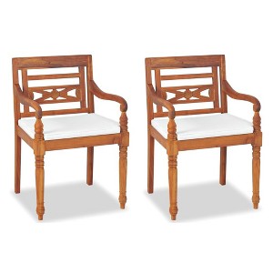 vidaXL Patio Furniture Set Set of 4 Brown Teak Wood Medium Durable - 1 of 4