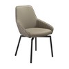 Armen Living,Swivel Upholstered Dining Chair in Taupe Gray Faux Leather Black- Set of 2 - 2 of 4