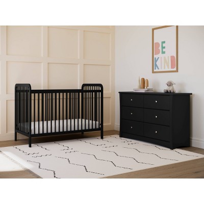 Storkcraft Pasadena Black Pine Wood 3-in-1 Convertible Crib
