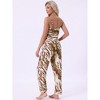 INSPIRE CHIC Women's 2 Pcs Silky Satin Bold Casual Spaghetti Sleeveless Pajama Sets with Long Pants - 4 of 4