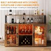 LED Coffee Bar Cabinet with Power Outlets - Storage Buffet for Living & Dining Rooms - 4 of 4
