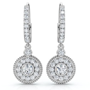 Pompeii3 3/4Ct Dangle Diamond Earrings 1 1/10" Tall Lab Created 14k Gold EF/VS - 1 of 4