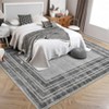 Area Rug Modern Border Contemporary Minimalist Washable Indoor Rug Non Slip Soft Decorative Accent Rug - 2 of 4