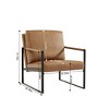 CAVINAS Leather Accent Chair with Mid-Height Backrest and Non-Slip Adsorption Feet,Upholstered Living Room Chairs,Reading Chairs for Living Room - 3 of 4