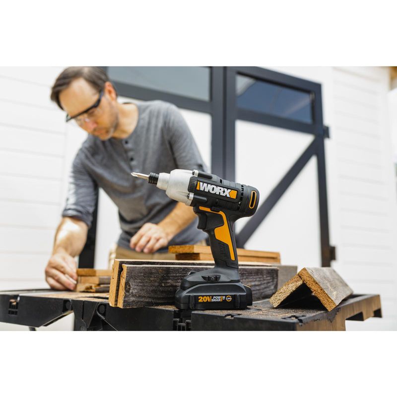 Worx WX291L POWER SHARE 20-Volt Cordless Variable Speed 1/4 in. Hex Impact Driver with Quick Change Chuck, 3 of 11
