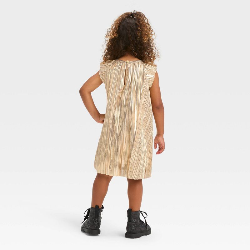 OshKosh B&#39;gosh Toddler Girls&#39; Foil Short Sleeve Dress - Gold, 2 of 4