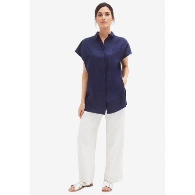 ellos Linen-Blend Drawstring Pants