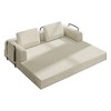 Ridstar Corduroy Folding Convertible Sofa Bed with Cylindrical Pillow & Fixed-Shape Frame for Living Room & Bedroom-Beige - 4 of 4
