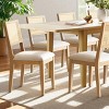 Dining Table Set, Extendable Rectangular Table with Natural Cane Back Chairs, Kitchen Table for Family Meals, Small to Large Spaces-Tanpinhause - 2 of 4