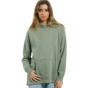 U.S. Apparel Men's & Women's Open Bottom Loose Fit Cozy Hoodie Sweatshirt | Green Earth - 1 of 4