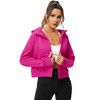 Women's Pullover Hoodie with Thumb Holes Long Sleeve Solid Zipper Tops for Women With Pocket - 4 of 4