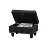 AndMakers 29.1 in. W Deep Gray Linen Rectangle Ottoman with Storage - 2 of 4