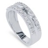 Pompeii3 3/4ct Diamond Double Row Wedding Ring 14K White Gold - 2 of 4