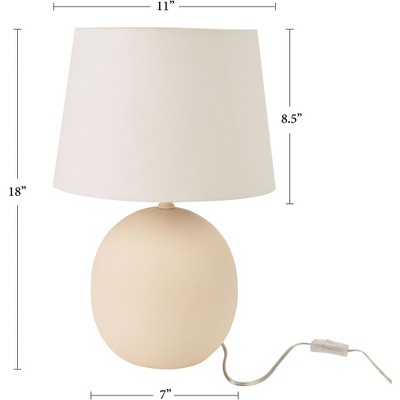 Off-White 18" Round Metal Table Lamp with Empire Shade
