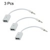 Unique Bargains 3.5mm AUX Audio to USB 2.0 Cable Adapter Cord Car MP3 White 3 Pcs - 2 of 4