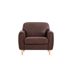 Serta Dublin Chair Brown: Faux Leather Upholstered, Tufted Back, Wood Legs - 1 of 4