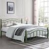 JUJABU Queen Size Metal Bed with Wavy Headboard & Footboard - 3 of 4