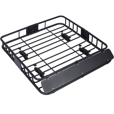 Metal Roof Cargo Basket Car Roof Rack, Top Mount Roof Rack Black Steel 43 Inch
