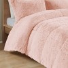 SEVOBAL Bedding Sets Twin XL Shaggy Long Fur Comforter Mini Set - Plush and Cozy for Modern Bedroom Comfort, Pink, 18.11"*9.45"*8.66" - 3 of 4