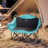 Outsunny Double Camping Chair for Adults, Padded Folding Camp Chair with Armrests, Cup Holders, Green - 3 of 4