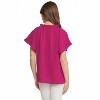 Women's Ruffled Flutter Sleeve Blouse - entro - 2 of 4