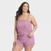 Women's Lace Trim Ribbed Cami Top and Shorts Pajama Set - Auden™ - 4 of 4
