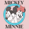 Junior's Mickey & Friends Distressed Mickey and Minnie Circle Logo Sweatshirt - 2 of 3