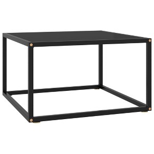 vidaXL Coffee Table Black Tempered Glass 23.6 x 23.6 x 13.8 in Durable - 1 of 1
