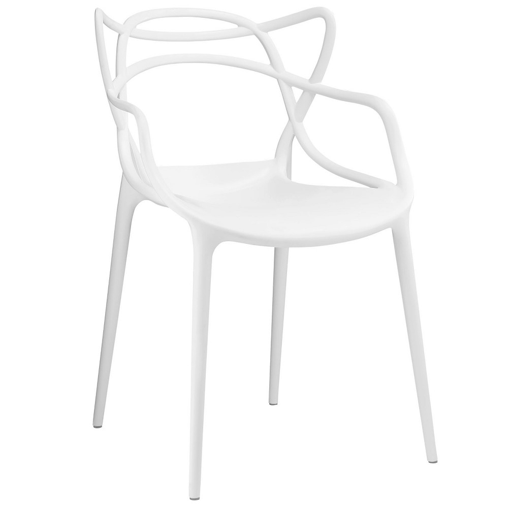 Photos - Dining Table Modway Entangled Dining Armchair White : Modern Plastic, No Assembly, Spot 