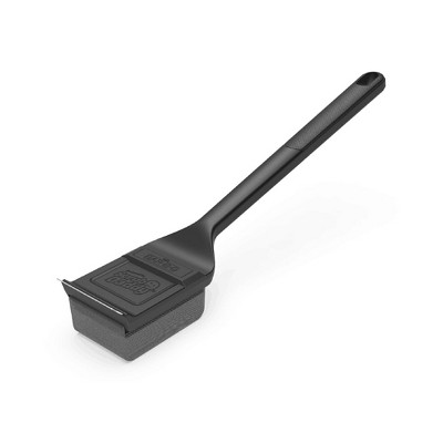 Black Plastic Steam Clean BBQ Grill Brush with Scraper