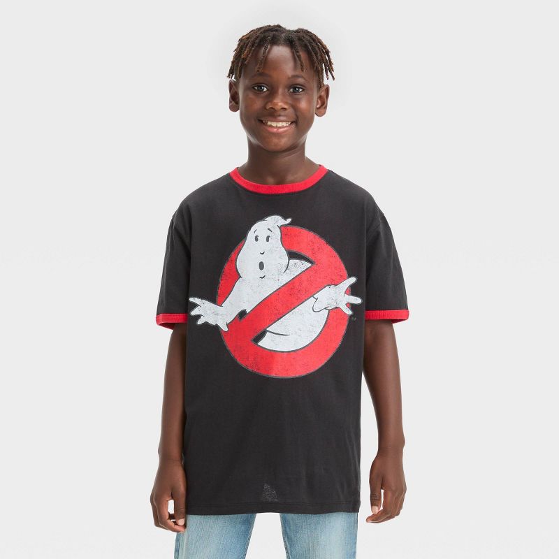 Boys&#39; Ghostbusters Ringer Short Sleeve Graphic T-Shirt - Black, 1 of 4