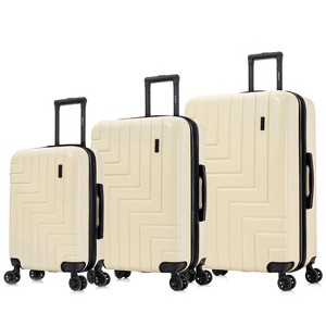 DUKAP Zahav Lightweight Hardside Spinner 3pc Luggage Set - Sand - 1 of 4