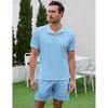 Clearlove Mens Athletic Sets  2 Piece Lounge Sets Mock Neck Quater Zip T-Shirts Drawstring Pocketed Shorts - 4 of 4