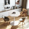 NicBex Contemporary Octagonal Dining Table with Printed White Marble Table Top Metal Base White - 4 of 4