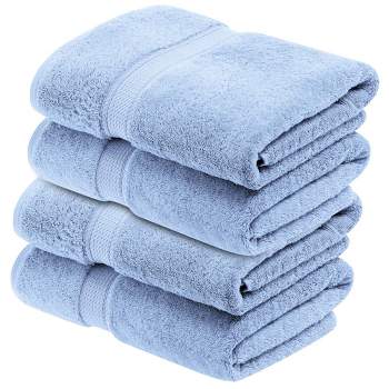 Premium Cotton 800 GSM Heavyweight Plush Luxury 4 Piece Bathroom Towel Set by Blue Nile Mills