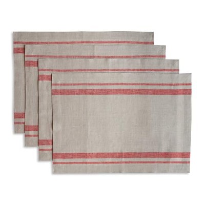 Solino Home Striped Linen Placemats | French Stripe