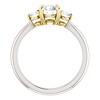 Pompeii3 1 Ct Round Diamond Three Stone 14k Gold Two Tone Engagement Anniversary Ring - 3 of 4