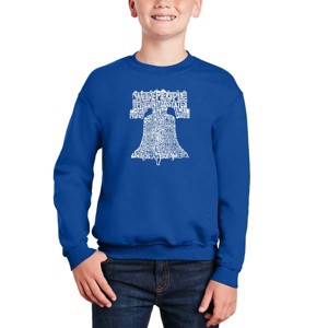 LA Pop Art Liberty Bell - Boy's Word Art Crewneck Sweatshirt - 1 of 3