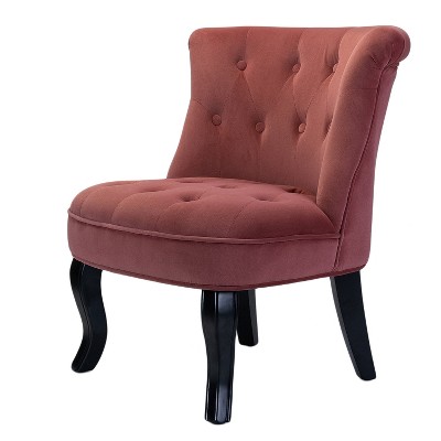 Louise Traditional Velvet Upholstered Wingback Side Chair with Button-Tufted  | Karat Home