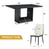 NicBex 5 Piece Dining Table Set for 4 with Black Marble Pattern Tabletop and 4 PU Chairs,White - 3 of 4