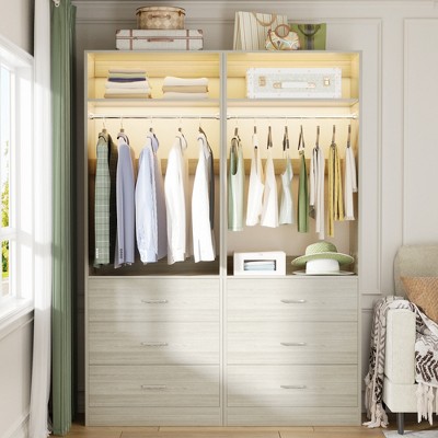 Aheaplus Freestanding 24" Closet System with 3 Wood Drawers