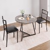 3 Piece Round Kitchen Table Set, Dining Table and Chairs for 2, Modern Dining Table Set with 2 Heat Resistant Placemats, for Small Space - 3 of 4