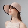Anna-Kaci Roll Up Wide Brim Visor Sun Hat with Ponytail Hole and UV Protection Lightweight Packable Foldable Summer Cap - 3 of 4